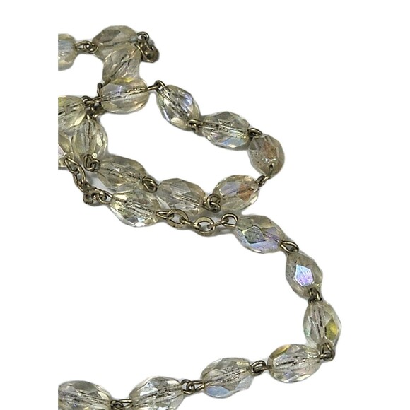 Vintage Crystal Glass Bead Catholic Rosary with Jesus Crucifix & Virgin Mary - Picture 8 of 14